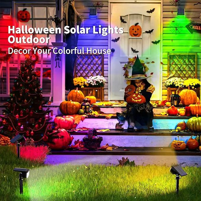 Solar Spot Lights Outdoor Color Changing, [7 Mode/6 Pack] Christmas Landscape Spotlights, Solar Lights Outdoor Waterproof, Solar Led Powered Flood Light for Outside Pathway Yard Garden Walkway by GreenHaven Gardens