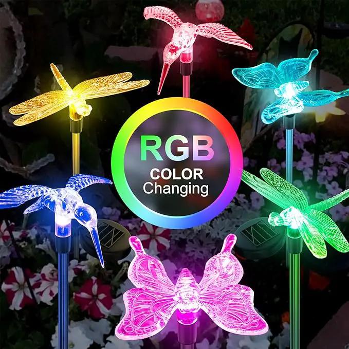 Anordsem Solar Lights Outdoor Decorations: Garden Stake Light Waterproof for Yard Decor Outside - LED Dragonfly Hummingbird Butterfly Lamp for Patio Pathway Home by GreenHaven Gardens