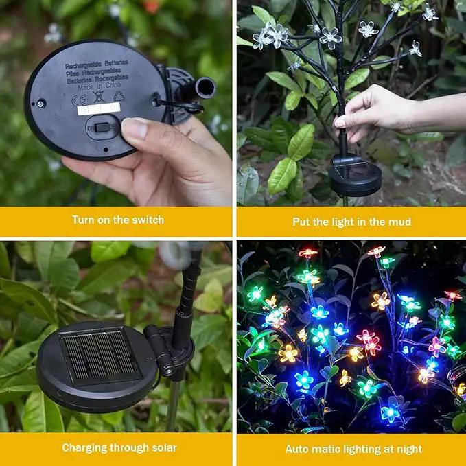 Solar Garden Lights Garden Decor, Solar Flowers Outdoor Decorative,2Pack 40LED Fairy Lights Outdoor Garden Waterproof for Outside Yard,Lawn,Patio,Pathway Decorations Gardening Gifts by GreenHaven Gardens