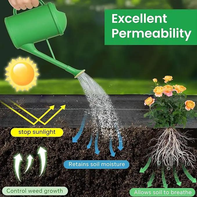 6FT X 180 FT Weed Barrier Landscape Fabric Heavy Duty,3.2 OZ Premium Garden Weed Blocker Fabric for Weed Control, Plastic Ground Cover with Woven Weed Cloth,Durable Landscaping Fabric by GreenHaven Gardens