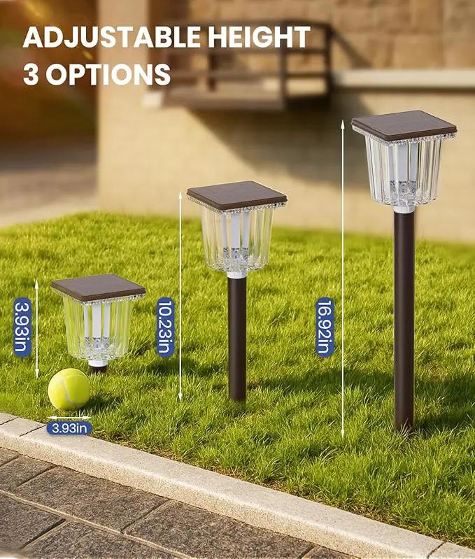 Super Bright Solar Pathway Lights Outdoor Powered,Adjustable Warm&Cool White,Waterproof IP65 Garden Decor Landscape Lighting Outside for Yard/Patio/Walkway/Driveway/Landscape (Cocoa Brown, 3 Pack) by GreenHaven Gardens