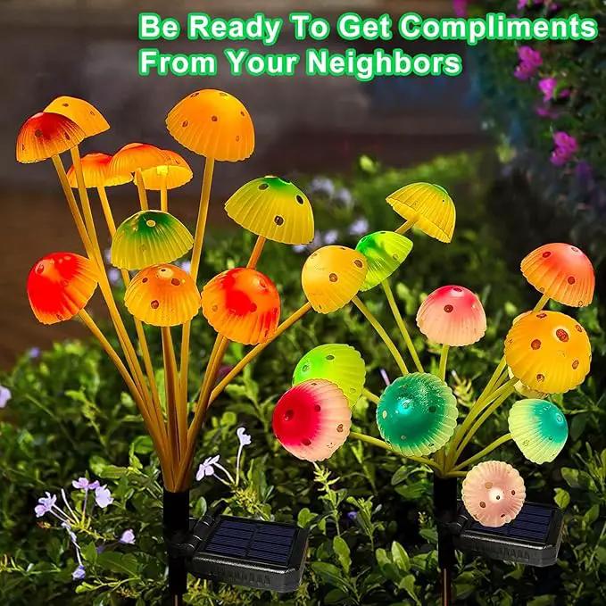Kohlrabi Solar Garden Lights, 6 Pack Solar Mushroom Lights Outdoor, Upgraded 72LED Mushroom Flower Light Yard Decor Outside Waterproof, Garden Decor for Lawn Front Porch Patio Backyard by GreenHaven Gardens