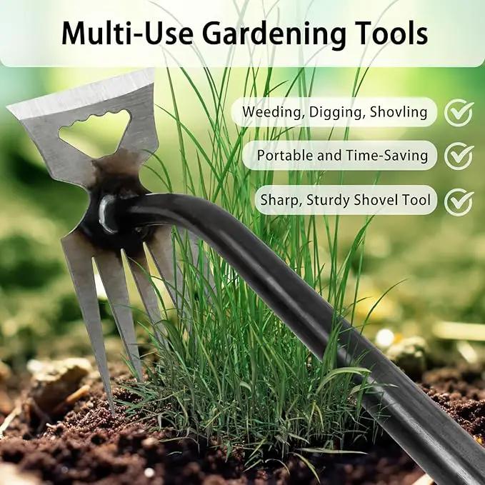 Weed Puller Tool, Time-Saving Garden Tools, Upgraded Hadfield Steel Weeding Tool Multifunctional Weeder, Dandelion Weed Puller Tool Gardening Tools for Yard, 5 Teeth by GreenHaven Gardens