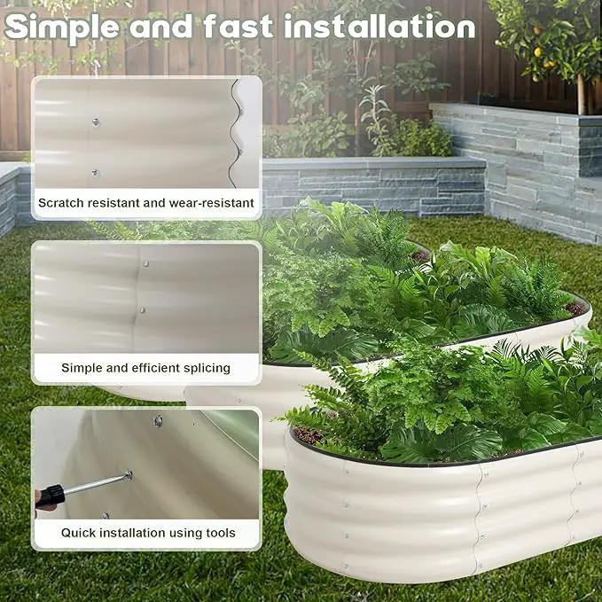 Galvanized Raised Garden Bed Kit Outdoor Metal Garden Planter Box for Backyard Gardening, Planting Vegetables, and Patio (59"x23.6"x11.8") by GreenHaven Gardens