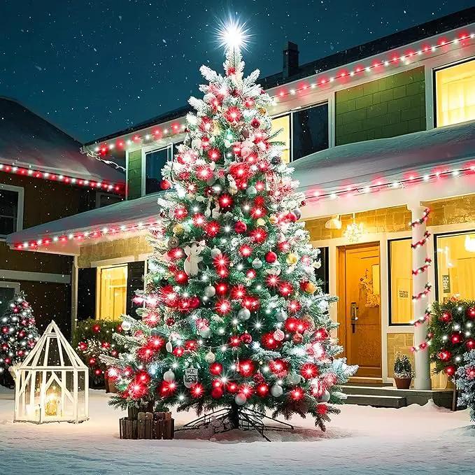 KNONEW 197FT 500 LED Christmas Lights Outdoor String Lights 8 Modes & Memory Fairy Light Plug in Waterproof LED String Lights for Xmas Yard Tree Wedding Party Holiday Decorations (Red and White) by GreenHaven Gardens