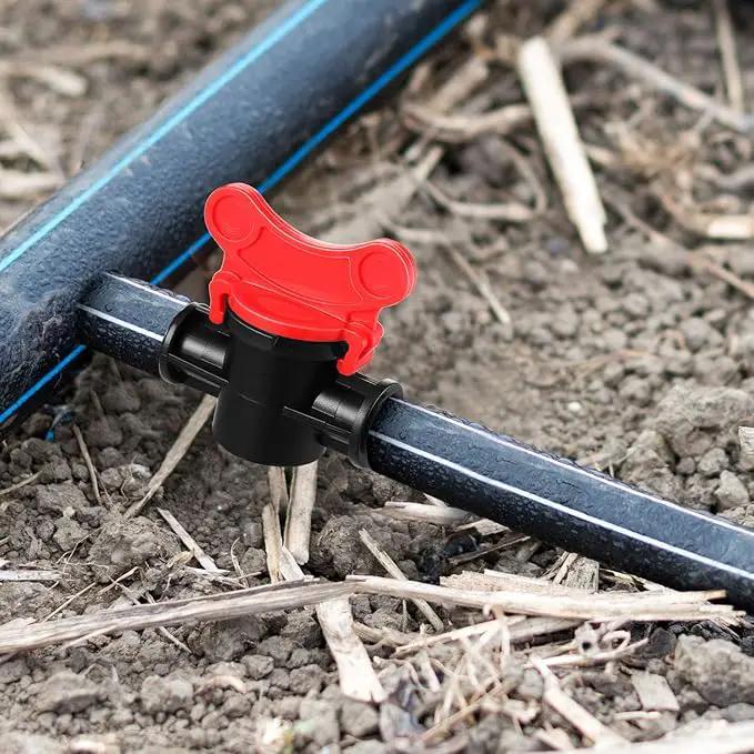 Drip Irrigation Switch Valve Gate Valves for 1/2 Inch Double Male Barbed Valve (4) by GreenHaven Gardens