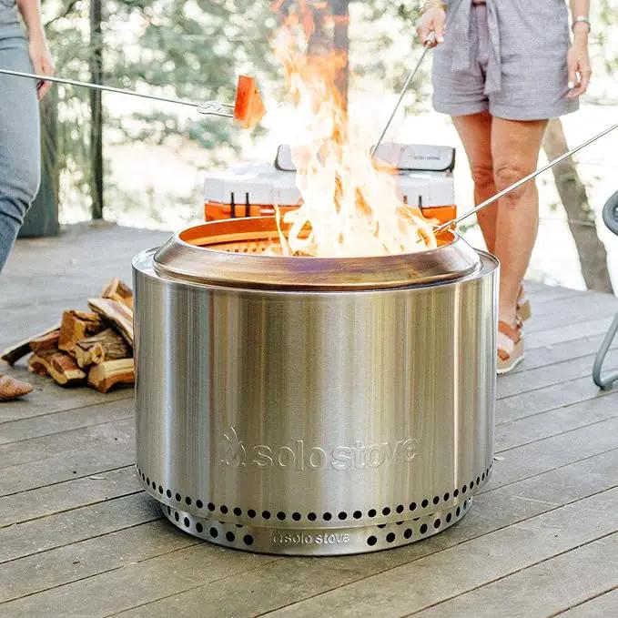 Solo Stove Yukon Essential Bundle | Portable Smokeless Fire Pit Stainless Steel for Wood Burning, Incl. Yukon Fire Pit, Lid and Stand, Diameter: 27in, Height: 19.8in, Weight: 40.35lbs by GreenHaven Gardens