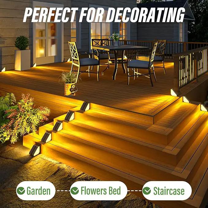JSOT Solar Step Stair Lights Outdoor Yard Decor 10 Pack, IP65 Waterproof Deck Lighting for Outside Solar Powered, Solar Garden Light Decor for Fence, Backyard, Front Porch Step, Balcony, Wall, Patio by GreenHaven Gardens