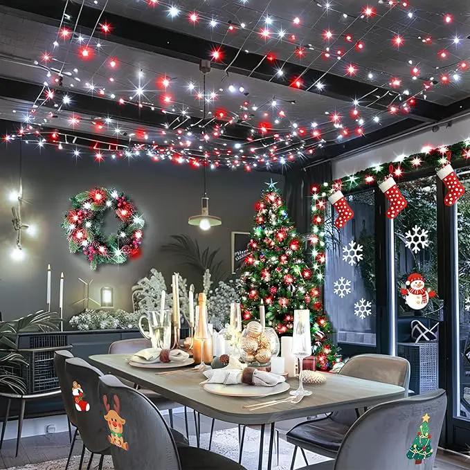 KNONEW 197FT 500 LED Christmas Lights Outdoor String Lights 8 Modes & Memory Fairy Light Plug in Waterproof LED String Lights for Xmas Yard Tree Wedding Party Holiday Decorations (Red and White) by GreenHaven Gardens