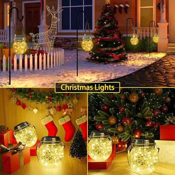 ROSHWEY Solar Lantern, 2 Pack Outdoor Lanterns with 30 LED Waterproof Garden Decor Patio Solar Lights Outdoor Decorative Backyard Outdoor Hanging, Warm Light by GreenHaven Gardens