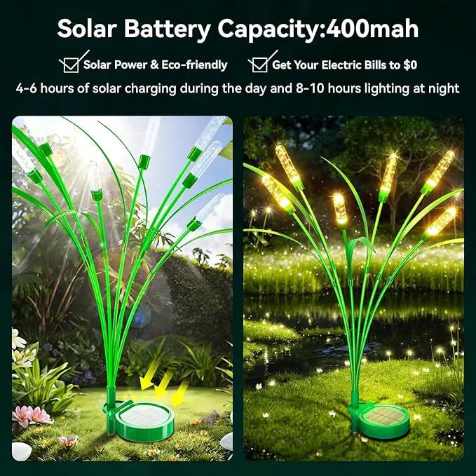 Solar Garden Lights 2 Pack, 16LED Swaying Solar Lights for Mother's Day, 30 Inches Waterproof Garden Solar Lights for Pathway Yard Outdoor Garden Decor, Gardening Gifts, Warm White by GreenHaven Gardens