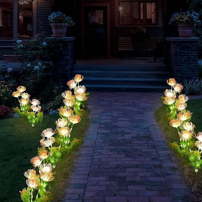 Solar Garden Lights Outdoor - 4 Pack Solar Flower Light Waterproof with Glowing Flowers & Stems for Garden Decoration,Yard Landscape Path Decor and Gift for Mother by GreenHaven Gardens