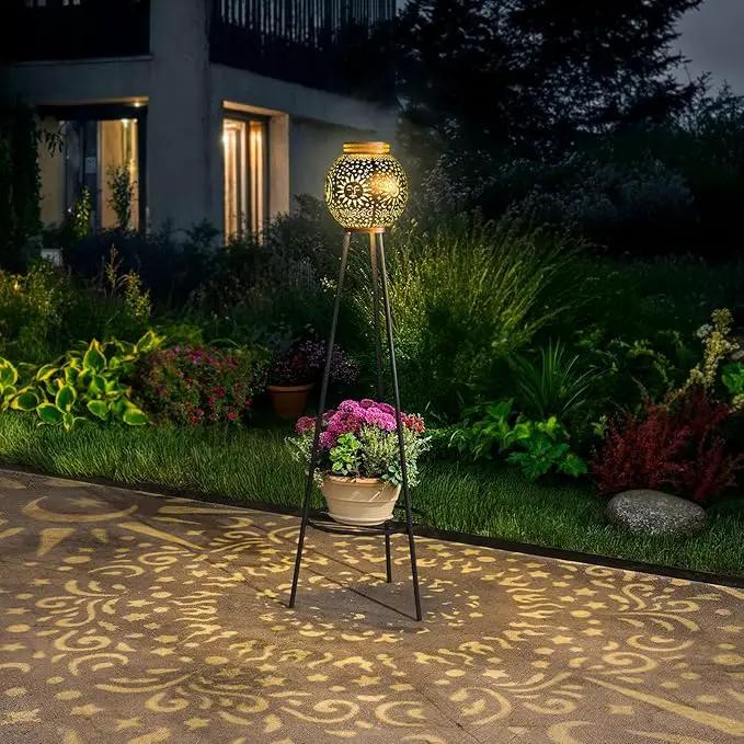 2 Pack Solar Lights with Plant Stands Waterproof Solar Lanterns Outdoor Solar Lamps for Patio, Yard, Pathway, and Porch Decoration Garden Decor by GreenHaven Gardens