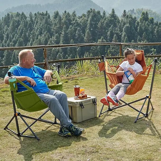 Timber Ridge Hammock Camping Chair with Adjustable Backrest, Heavy Duty Folding Hammock Chair Supports 300lbs, Portable Hammock Chair for Camping, Travelling and Patio, Green by GreenHaven Gardens