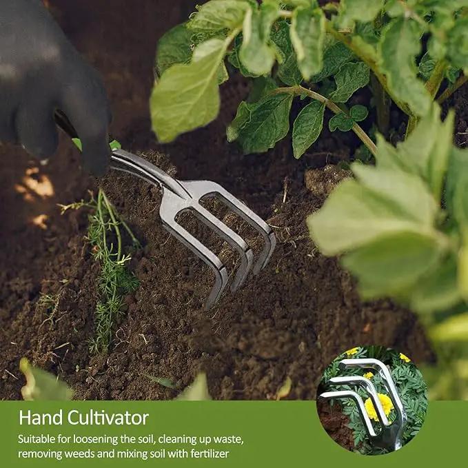 Garden Tool Set, 3 Piece Gardening Tools Includes Garden Trowel, Transplant Trowel and Hand Rake with Non-Slip Ergonomic Handle, Heavy Duty Gardening Kit for Gardening Planting, Gardening Gifts by GreenHaven Gardens