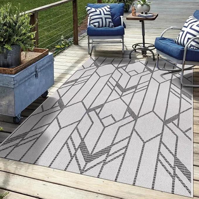 Keen Home Design Terrace Outdoor Throw Rug - 3x5 Washable Indoor/Outdoor Rug for Patio, Kitchen, Balcony, Beach, Garden, Deck and Porch, Size: 3'x5' by GreenHaven Gardens