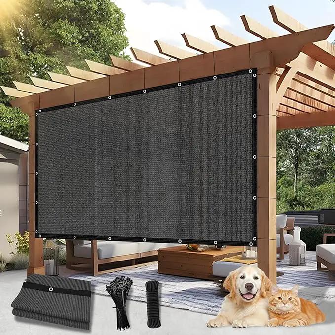 Outdoor 90% Sun Shade Cloth with Grommets, 9 X 11 FT Pergola Shade Cover for Garden Patio Carport Kennel Swimming Pool, Dark Grey (We Make Custom Size) by GreenHaven Gardens