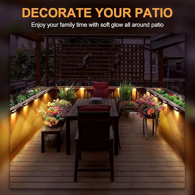 SOLPEX Solar Fence Lights, 6 LEDs Solar Lights Outdoor Waterproof Solar Powered for Deck, Stair, Front Porch, Balcony, Walkway, Garden, Yard, Patio, Pool Decor, IP65 Waterproof (12 Pack, Warm White) by GreenHaven Gardens