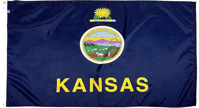FlagSource Kansas Nylon State Flag, Made in the USA, 5x8' by GreenHaven Gardens