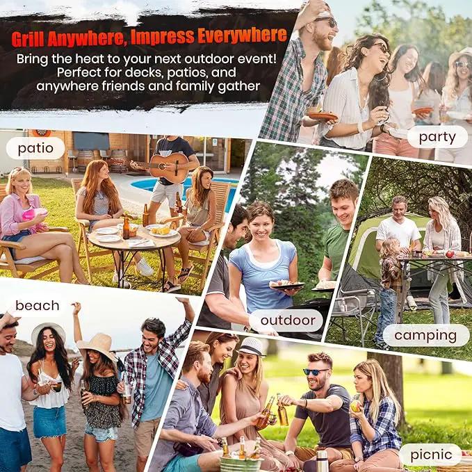 Charcoal Grill Offset Smoker: Charcoal Barbecue Grills with Spacious Cooking Area | Barrel BBQ Grill and Smokers Combo for Outdoor Patio Backyard Camping and Parties by GreenHaven Gardens