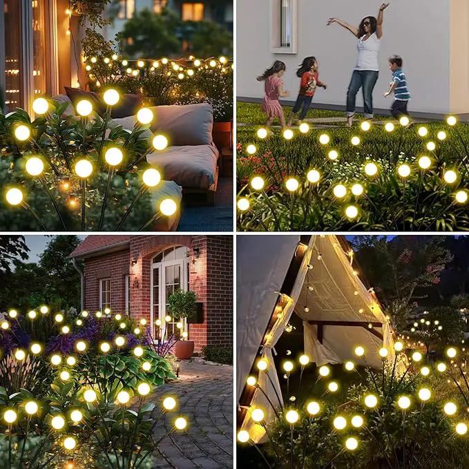 Solar Garden Lights Outdoor, 8 Pack Solar Firefly Lights, Starburst Swaying Lights, Waterproof Garden Decor for Yard Patio Pathway Lawn, Gardening Gifts for Women, White, 8pack6touYBD by GreenHaven Gardens