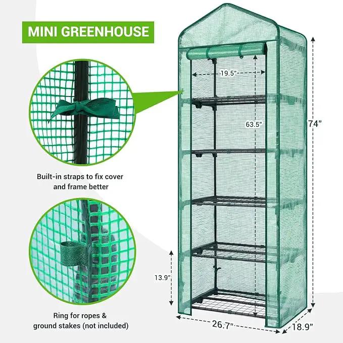 Mini Greenhouse for Indoor Outdoor: Ohuhu Small Plastic Plant Green House 5-Tier Rack Stand Portable Greenhouses with Durable PE Cover for Seedling, Ideal Gardening Gifts for Women Men by GreenHaven Gardens