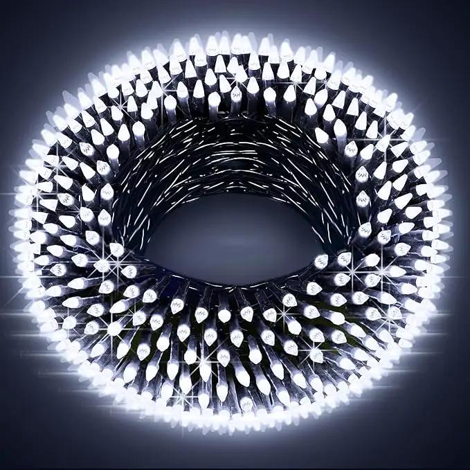 66FT Christmas Decorative Lights, Connectable 200 LED Green Wire Fairy String Lights Plug in, 8 Lighting Modes LED String Lights, for Indoor Outdoor Xmas Tree Wedding Party Decoration Cool White by GreenHaven Gardens