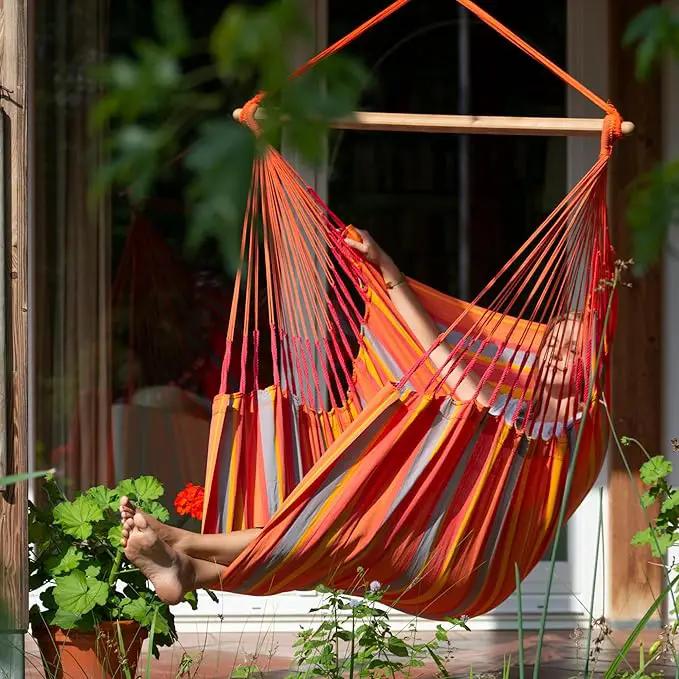 LA SIESTA® - Large Comfort Domingo Hammock Swing Chair & CasaMount - Weather & Tear Resistant Hanging Chair - Outdoor Indoor Hammock Chair w/Suspension Kit for Walls Ceilings Square Beams - Toucan by GreenHaven Gardens