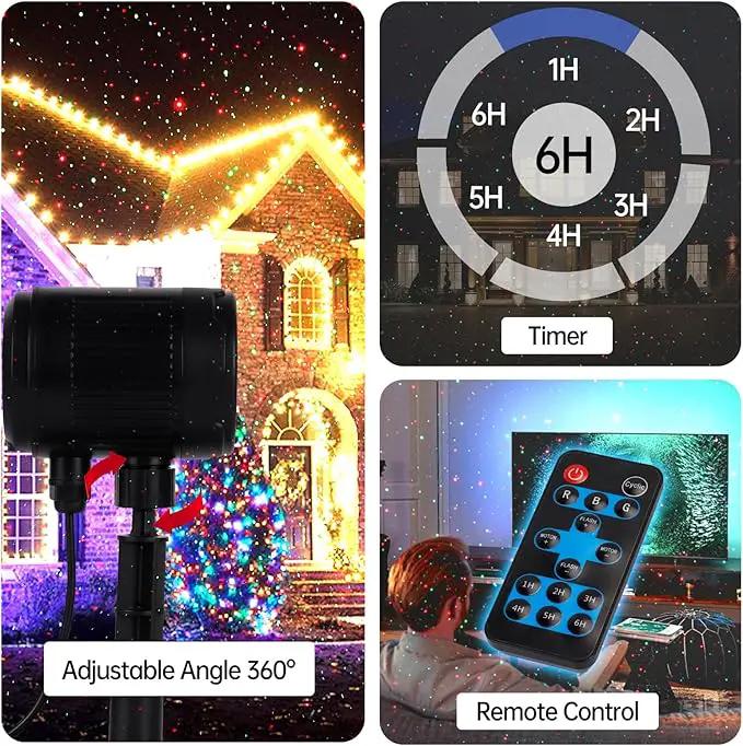 Christmas Projector Lights Outdoor, Motion Laser Star Shower, Bliss Lights with Remote Control, Waterproof, Firefly Decor for Tree Yard Garden Home, Red Green Holiday Party Landscape Decoration (RG) by GreenHaven Gardens