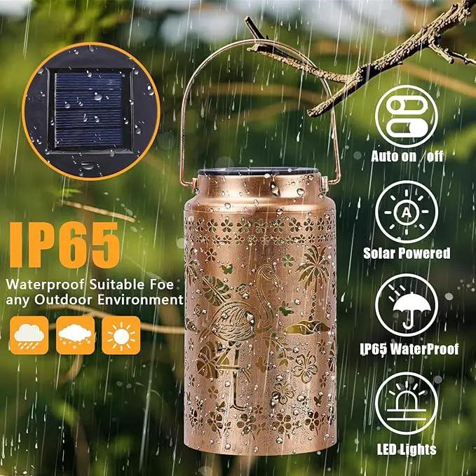 Flamingo Solar Lanterns Outdoor Waterproof, Metal Hanging Lights Decorations for Garden Yard Lawn Patio, Unique Flamingo Gifts for Women Mom Grandma Gardener for Mother'Day Christmas by GreenHaven Gardens