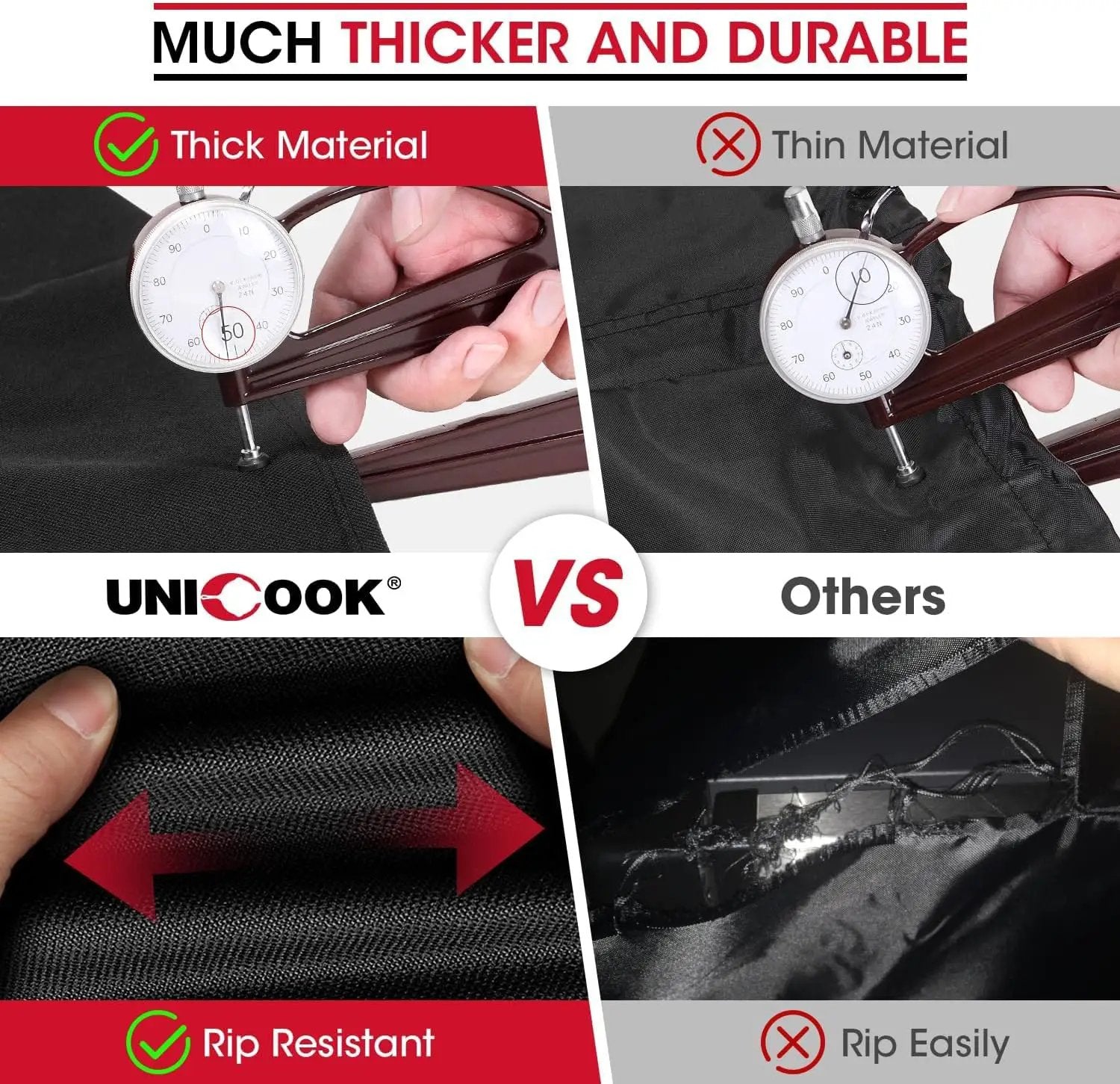 Unicook Heavy Duty Waterproof Barbecue Gas Grill Cover, 65-inch BBQ Cover, Special Fade and UV Resistant Material, Durable and Convenient, Fits Grills of Weber Char-Broil Nexgrill Brinkmann and More by GreenHaven Gardens