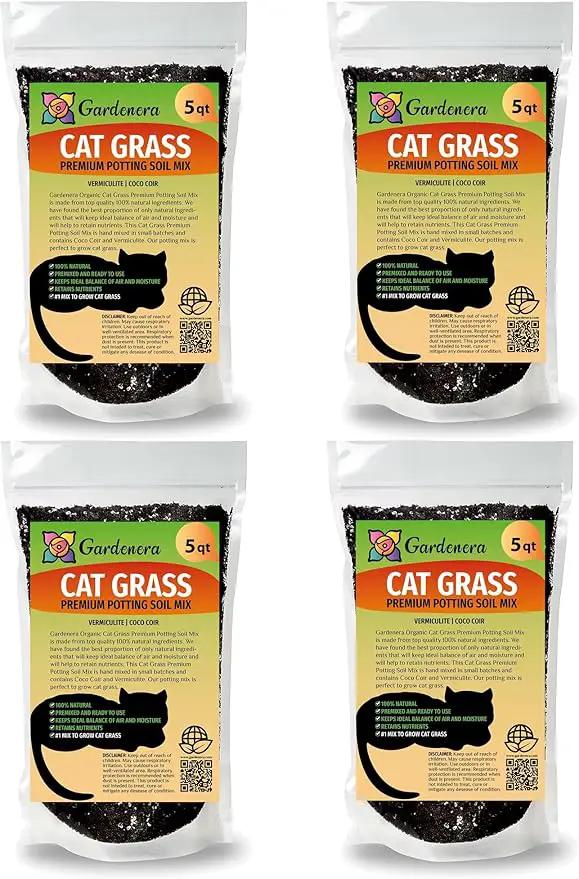 Cat Grass Potting Mix - Watch Your Cat Thrive with This Nourishing and Entertaining Treat - 20 QUARTS by GreenHaven Gardens