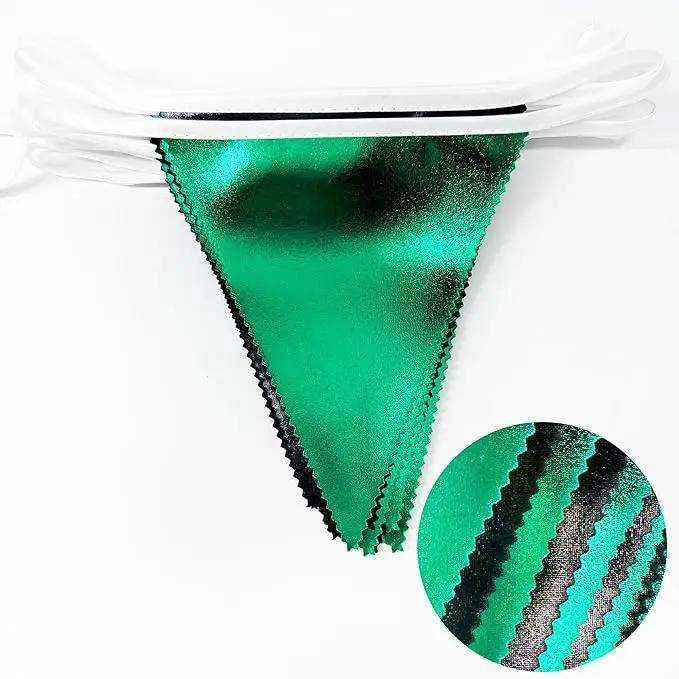 Black Green Party Decorations Metallic Fabric Triangle Pennant Banner Flag Bunting Garland for Video Game Soccer Birthday Graduations Wedding Bachelorette Halloween Outdoor Holiday Party Supplies by GreenHaven Gardens