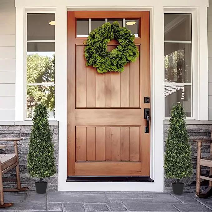 4ft Artificial Boxwood Topiary Trees (Set of 2) - UV Resistant Faux Plants Outdoor, Realistic 48in Fake Potted Bushes and Shrubs for Front Porch, Planter, Patio - Low Maintenance & Evergreen by GreenHaven Gardens