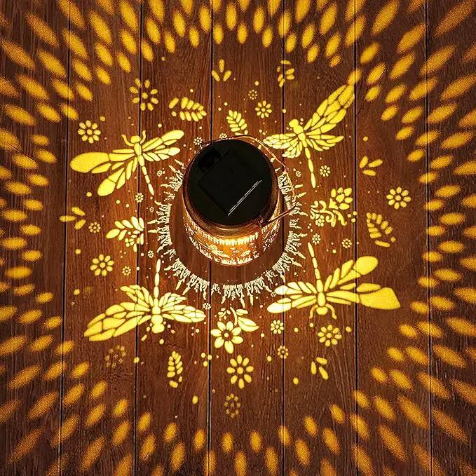 Solar Lanterns Outdoor Waterproof Dragonfly Garden Decor, Birthday Gifts for Women Mom Grandma Hanging Solar Lights Metal LED Decoration Outside with Shepherd Hook for Garden Yard Patio Porch by GreenHaven Gardens