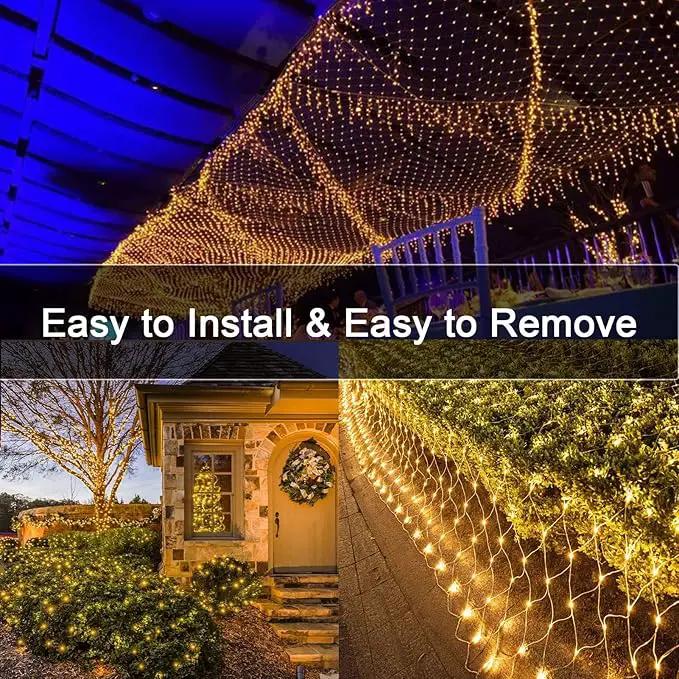 20Ft x 13Ft Net Lights Outdoor Mesh Lights Plug in, 720 LED Net Lights IP68 Fully Waterproof for Party Garden Backyard Wall Bush Christmas Decor (Warm White) by GreenHaven Gardens