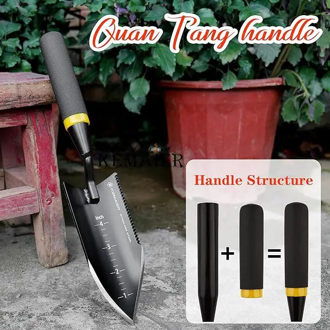 Heavy-Duty Trowel Garden Tool, Stainless Steel Serrated Hand Shovel for Effortless Digging, Weed Control, and Precise Bulb Planting by GreenHaven Gardens