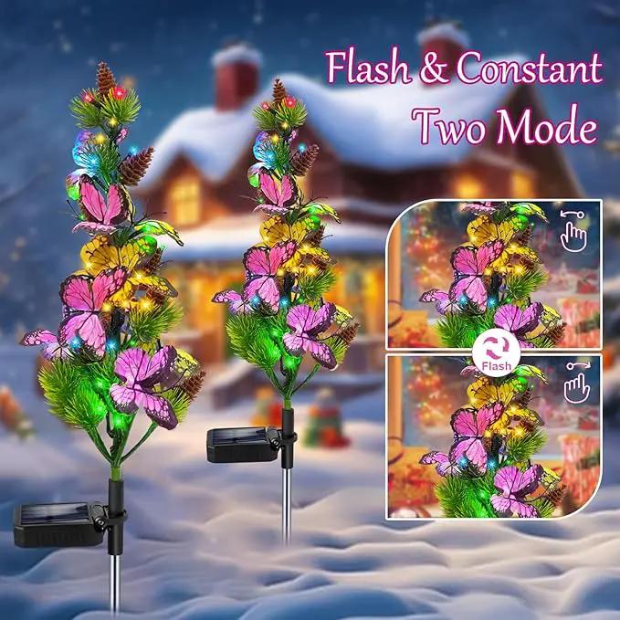 Solar Garden Lights Outdoor Waterproof Butterfly Stake Lights, 4 Pack Solar Lights Gifts for Mom Women Holiday Yard Front Porch Pathway Graveyard Cemetery Garden Patio Decor by GreenHaven Gardens