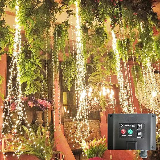 220 LED Solar Firefly Bunch Lights, 8 Flashing Modes, Fairy Copper Wire Waterproof String Lights, Decorative Vine Solar Watering Can Lights, Outdoor Garden Christmas Decor Lights (Warm White) by GreenHaven Gardens