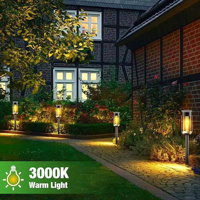 nipify LED Solar Pathway Lights Outdoor, 4 Packs Waterproof Solar Powered Walkway Light, Auto On/Off Solar Yard Lighting for Garden Lawn Path Outside Sidewalk(Warm White) by GreenHaven Gardens