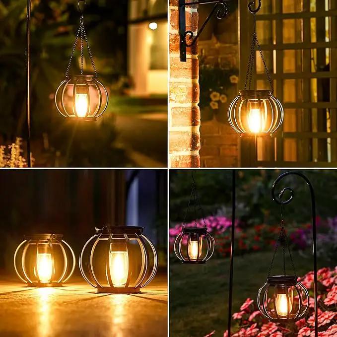 KOOPER Solar Lanterns Outdoor Lights, 4 Pack Upgraded Metal Solar Lantern Lights, Brighter Hanging Solar Lights Outdoor Waterproof, Auto On/Off Outdoor Solar Lights for Yard Garden Patio Pathway Decor by GreenHaven Gardens