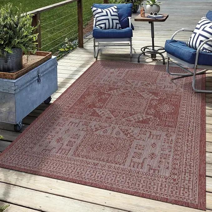 Keen Home Design Terrace Outdoor Area Rug - 5x8 Washable Indoor/Outdoor Rug for Patio, Kitchen, Balcony, Beach, Garden, Deck and Porch, Size: 5'3"x7'7" by GreenHaven Gardens