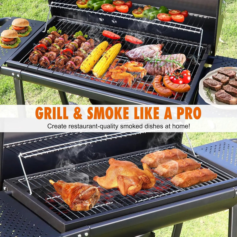 Realcook BBQ Barrel Charcoal Grill: Spacious Premium Outdoor Barbecue Grills with Side Tables - Perfect for Outdoor Cooking Backyard Grilling Patio Tailgating Camping Picnic and Party by GreenHaven Gardens