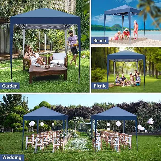 Outvita 6.5x6.5ft Pop Up Canopy Tent, Outdoor Instant Shelter Folding Canopy with Carry Bag for Commercial Events, Party, Backyard BBQ, Camping Blue by GreenHaven Gardens