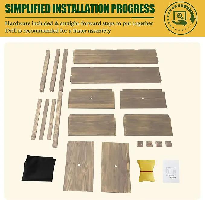 MUPATER 4'x2' Raised Garden Bed, Elevated Planter Box with Drainage Holes for Herbs and Vegetables, Raised Garden Bed with Four Legs for Garden, Patio and Greenhouse, Brown by GreenHaven Gardens