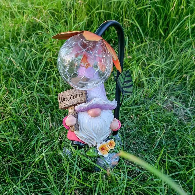 Garden Gnomes Outdoor Statue with Solar Lights Welcome Gnome Home Garden Decor Mom Gifts for Yard Patio Home Garden by GreenHaven Gardens