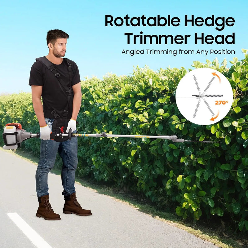 2025 New 52CC 2-Stroke Gas Weed Wacker, 5-in-1 Multi-Functional Lawn Mower Garden Hedge Trimmer String Trimmer Pole Chainsaw with Extension Pole, Weed Eater for Grass and Bush by GreenHaven Gardens
