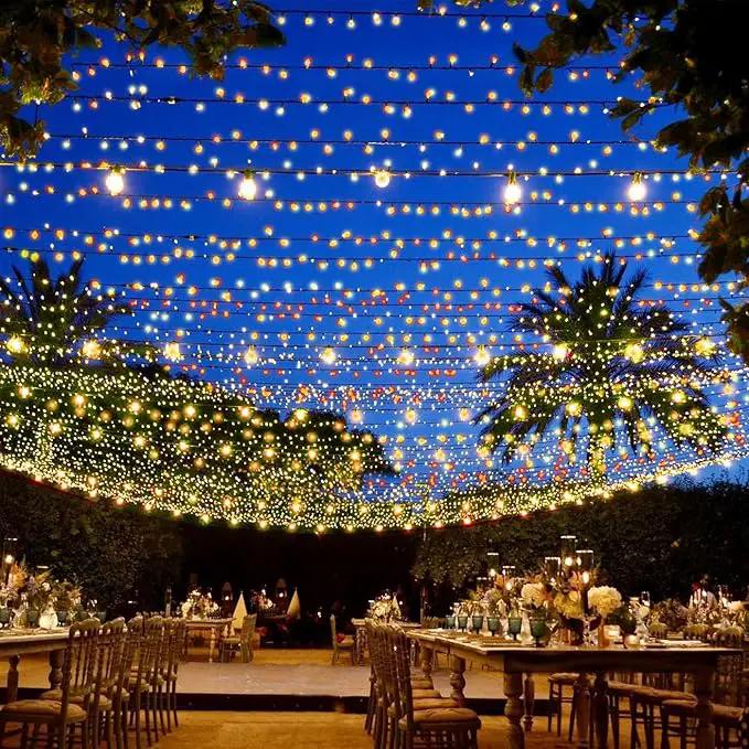 Outdoor String Lights, 1000 LED 328Ft Christmas Light with Remote, 8 Lighting Modes, Powered Plug for Wedding Party Garden Tree Yard Indoor Decorations by GreenHaven Gardens