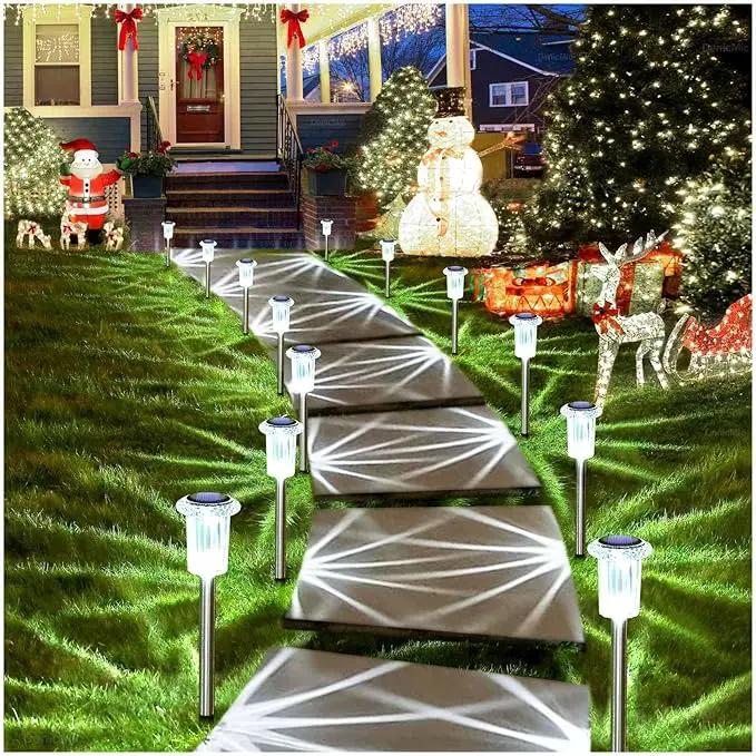 DenicMic Solar Lights Outdoor Pathway Lights 6000K LED Waterproof Acrylic Lamp Head Stainless Steel Stake for Yard Garden Landscape Path Walkway Driveway Patio Lawn (15Pack Cold White) by GreenHaven Gardens
