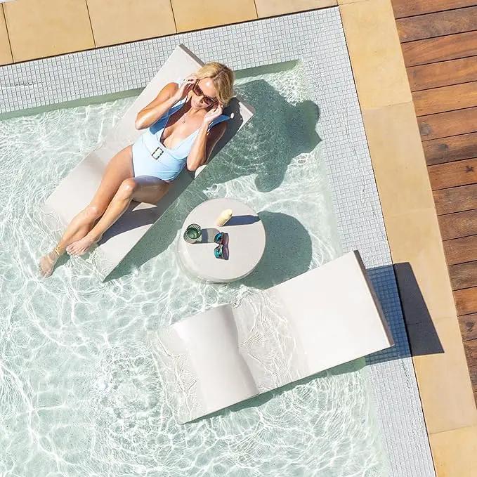 Ledge Lounger Signature in-Pool Low Back Chair for 0-9 inch Water Depths (Set of 2) (Sandstone) by GreenHaven Gardens